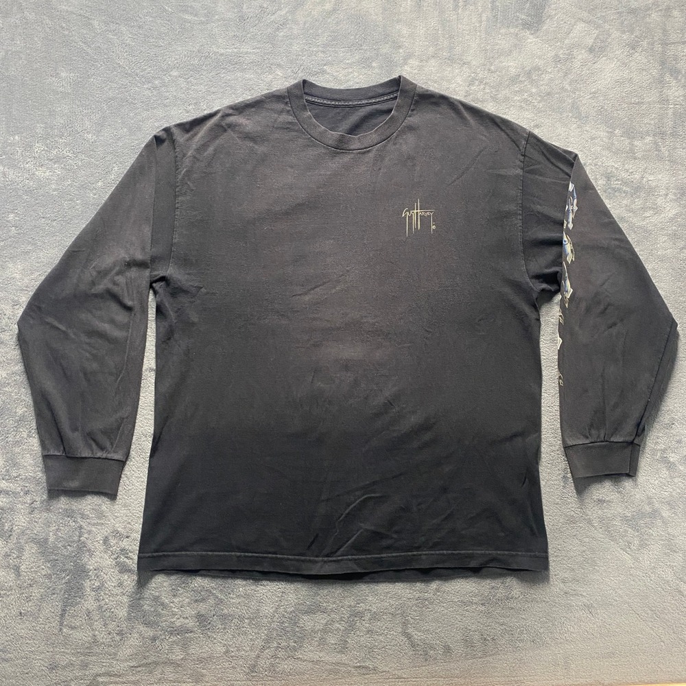 Guy Harvey Long Sleeve Shirt Mens XL Black Marlin Graphic Fishing Tee Worn Look